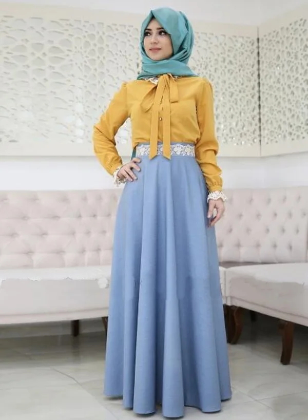 High Quality 2PCS Muslimah Baju Abaya 