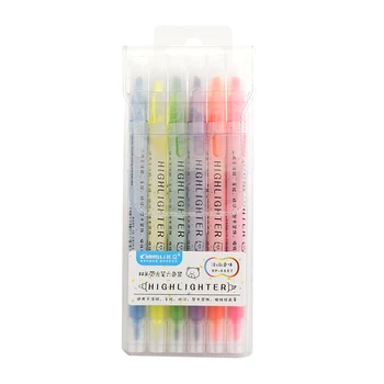 

6 pcs/lot creative Candy color Double Highlighter 6 colors Marker set Student Graffiti Painting drawing school office supplies