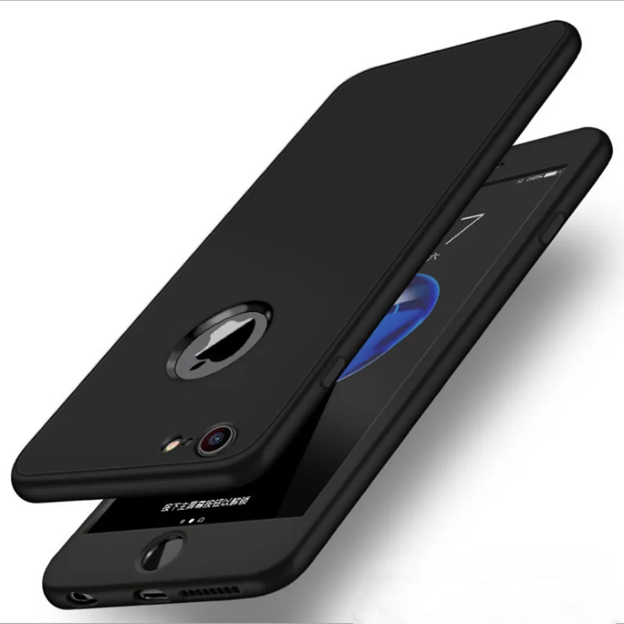 Роскошный Мягкий ТПУ силиконовый 360 Полный чехол s для iPhone 7 6s 6 Чехол 5 5S SE X чехол s для iPhone 6 7 Plus чехол для телефона - Цвет: Black