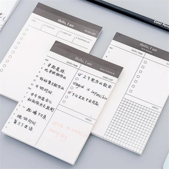 

1 pcs Day plan Week Plan Month plan Detailed list Sticky Memo Pad Copybook Daily Memos Planner Journal Office Stationery