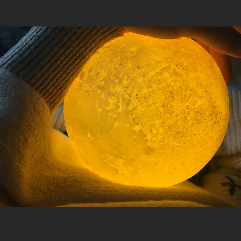

Big Sale 2 Color Change Touch Switch 3D Print Moon Night Lamp Rechargeable Home Table Lamp Creative Decoration For Bedroom