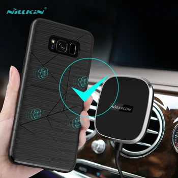 

Nillkin QI wireless receiver transmitter Back Cover For Samsung galaxy s8 Plus case suitable for Magnetic Phone Holder 6.2 inch
