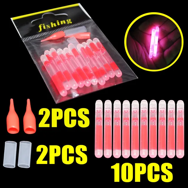10pcs/bag 4.5*40mm fireflies for Fishing Float Fluorescent Lightstick Light Night Float Rod Lights Dark Glow Stick as photo