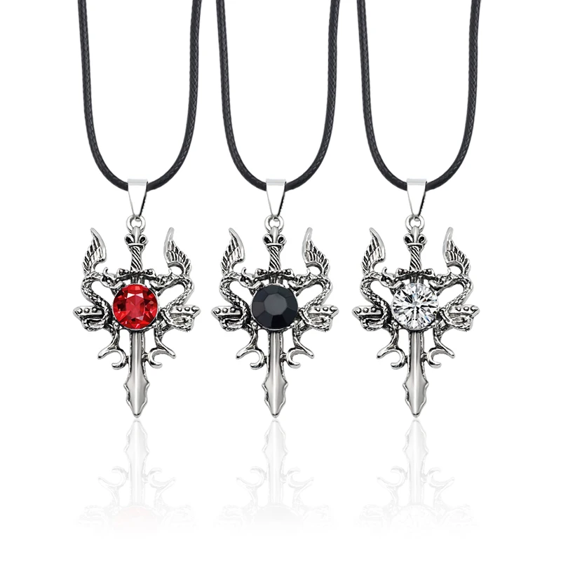 Персонализированное ожерелье мужской ретро крест Дракон Форма цинковый сплав кулон инкрустированные Стразы можно настроить ювелирные изделия подарок