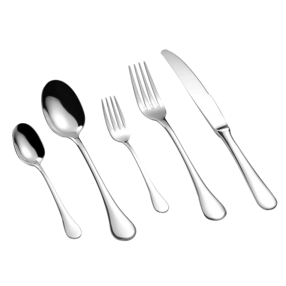 

5pcs/set Flatware Cutlery Set, Stainless Steel Utensils, Include Knife/Fork/Spoon, Dishwasher Safe with Storage Box