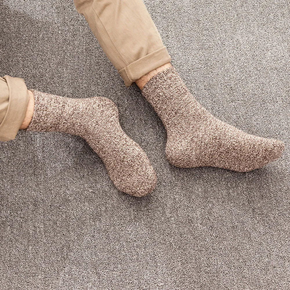 Новая модная зимняя одежда теплые толстые мужчины Носки высокого качества Повседневные Дышащие носки без пятки 5 пар