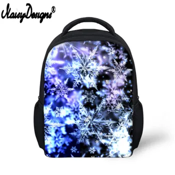 

Noisydesigns Hot Snowflake Print Backpack Childrens for Kids Kindergarten Canvas Bag packs Christmas Gift Girls Baby School Bags