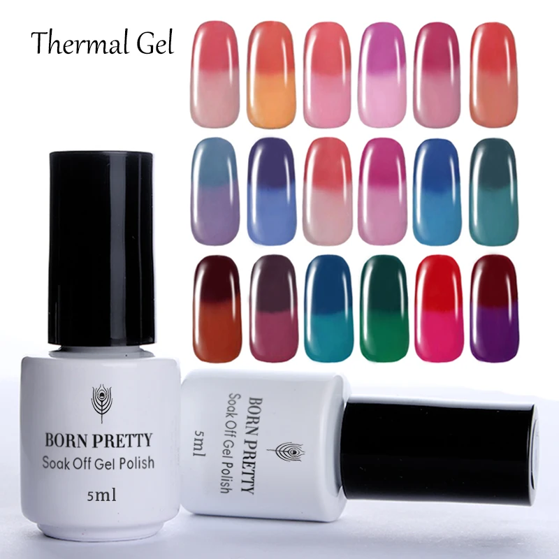 

1 Bottle 5ml BORN PRETTY Temperature Color Changing Thermal Soak Off Nail UV Gel Polish 1-18