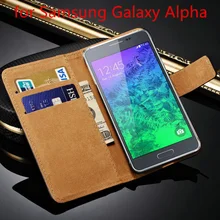 Для samsung Galaxy Alpha G850 Роскошный кожаный чехол-книжка Стиль подставка флип слот для карт чехол для бумажника Черный samsung 850 SM G 850