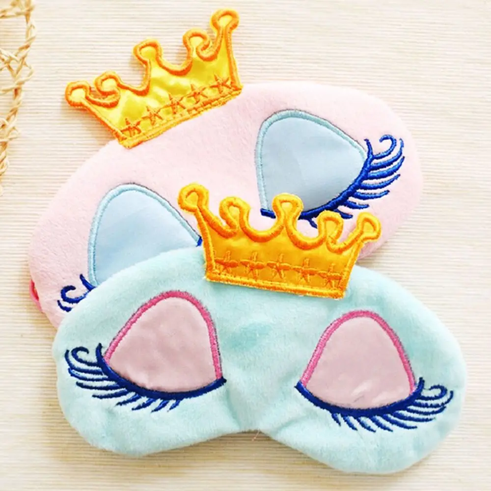 

Cute Eyes Cover Crown Style Eyeshade Travel Sleeping Blindfold Shade Short Plush Eye Mask Eyeshade Travel Accessories