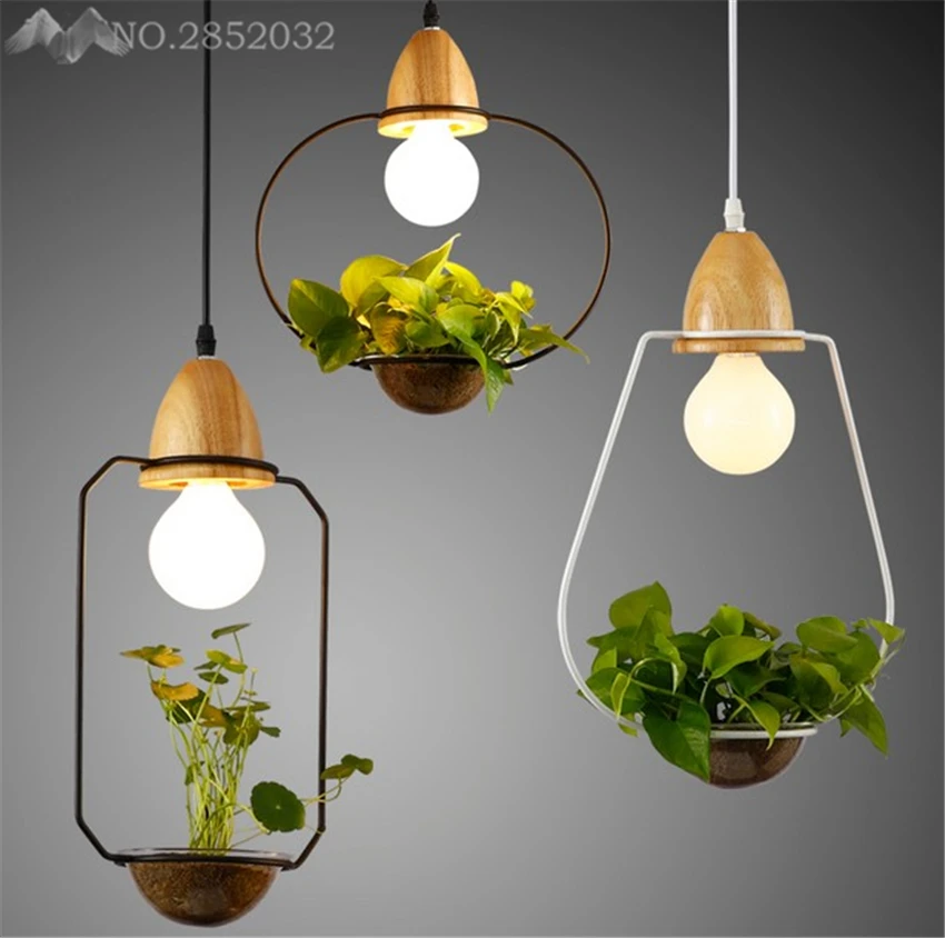 

2017 Nordic Modern DIY iron Pendant lights Plant Pendant Light Cafe Restaurant bar decoration Hanging Lamps luminaria Fixture