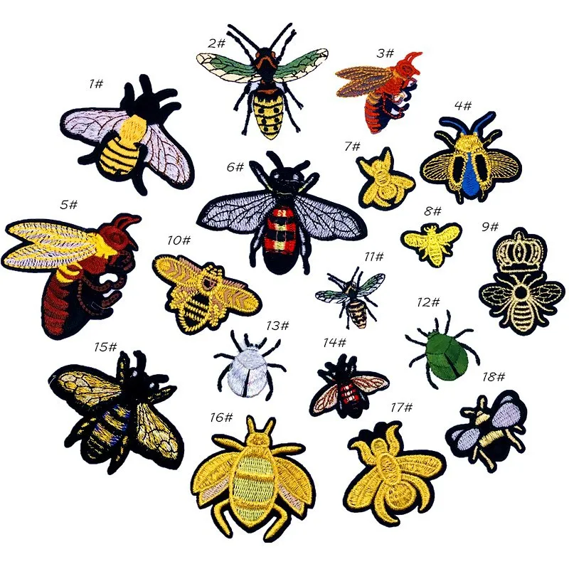 Шмель пчела, пчела, божья коровка, железная нашивка, пчела, насекомое, вышитые нашивки для одежды, нашивки, Аппликации, блестки, сделай сам, брошь из бисера