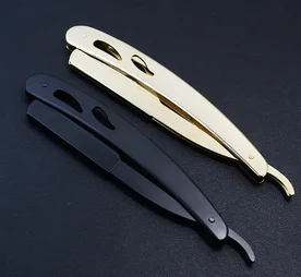 

by dhl or ems 100pcs Stainless Steel Straight Edge Razors Folding Razor Black golden Shaving Razor Barber Tool Without Blade new