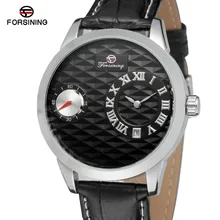Forsining Men s Watch High End Quartz and Automatic Movement Leather Strap Brand Roman Number Wristwatch