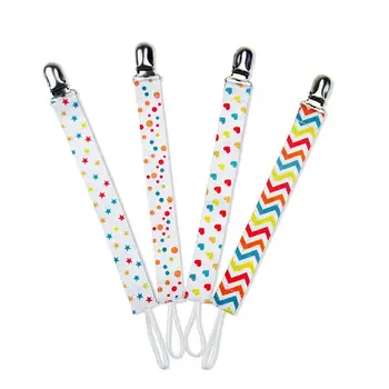 

4pcs/Pack Baby Pacifier Clips Cute Pattern Soother Holder Modern Unisex Design Teething Holder for Babies Kids Toddles