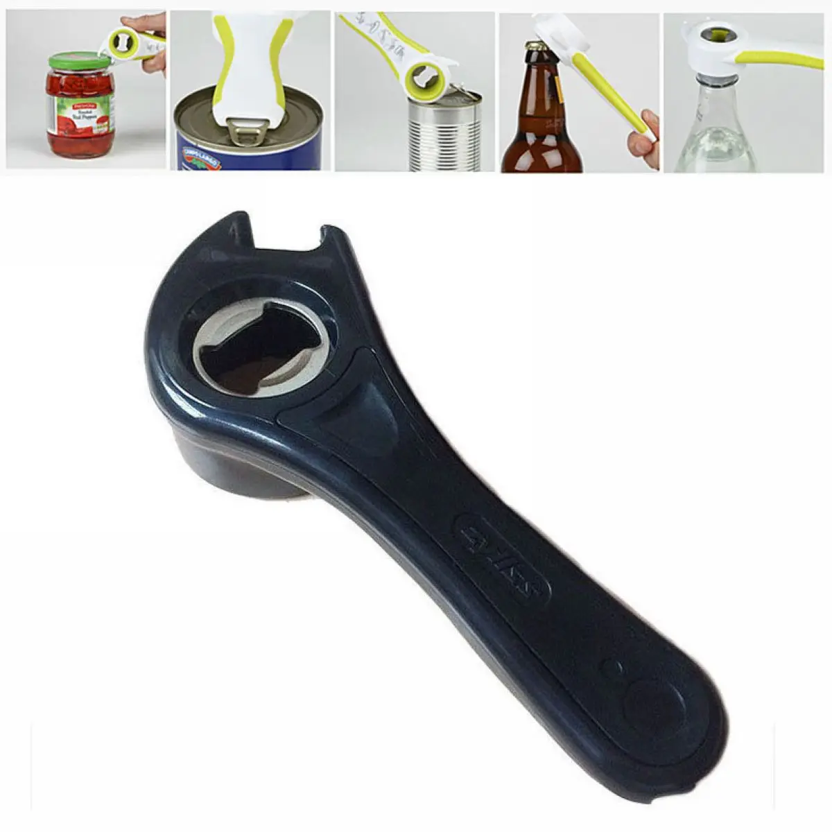 JX-LCLYL 5 in 1 Multifunctional Bottles Jars Cans Manual Opener Tool Gadget Home Kitchen