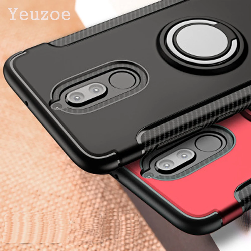 

Yeuzoe For Huawei Nova 2i Case Shockproof Metal Ring Holder Combo Silicone Phone Cover Case for Huawei mate 10 lite Maimang 6
