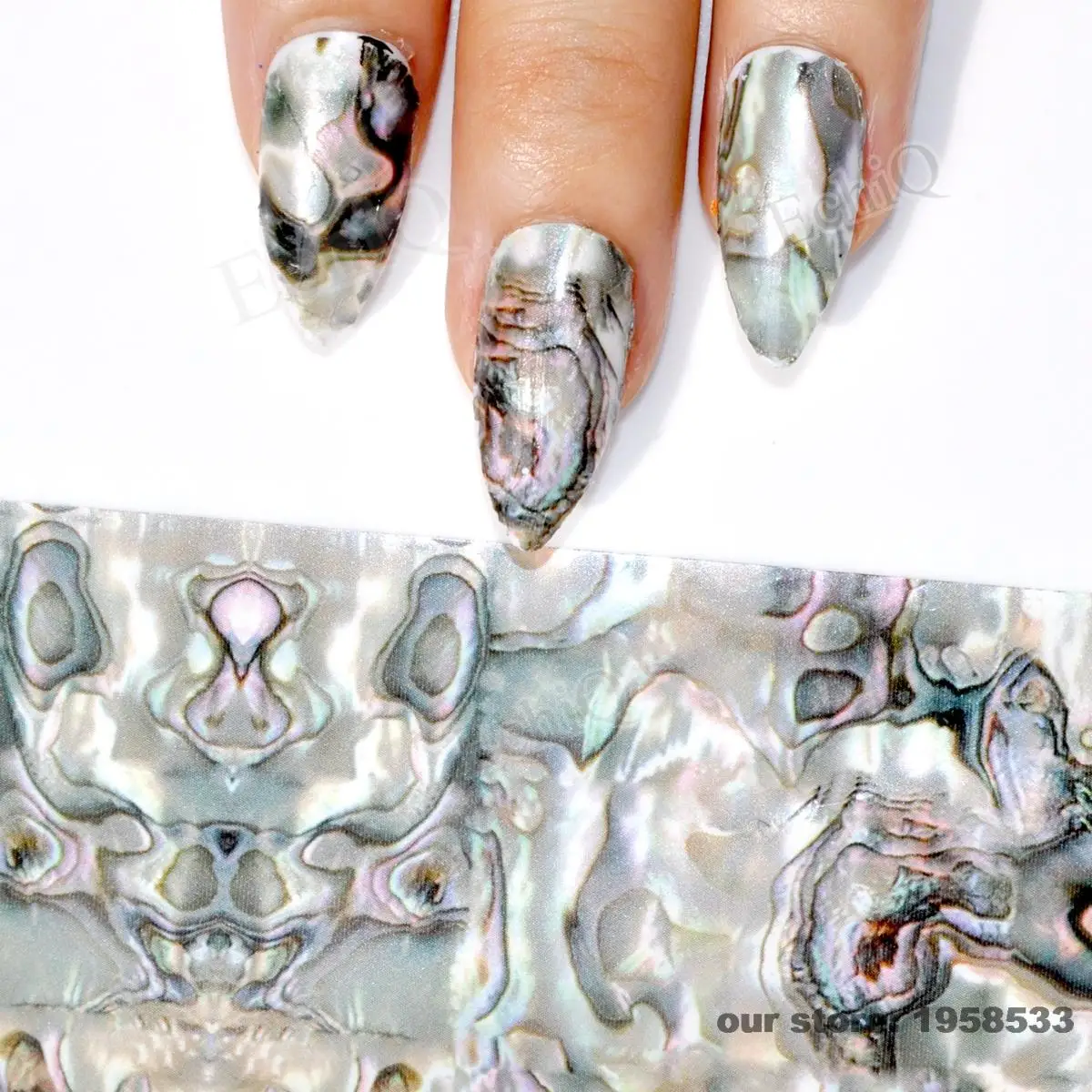 

1 Roll 4*100CM Gradient Marble Designs Nail Foils Shell Style Foils Nail Art Transfer Foil Transfer Sticker GL43