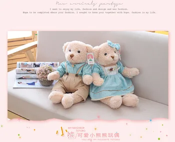 

kawaii soft toy for children 65cm Stuffed Plush Toys 25inch Simulation Animal Couple bears Dolls for girls valentines day gift