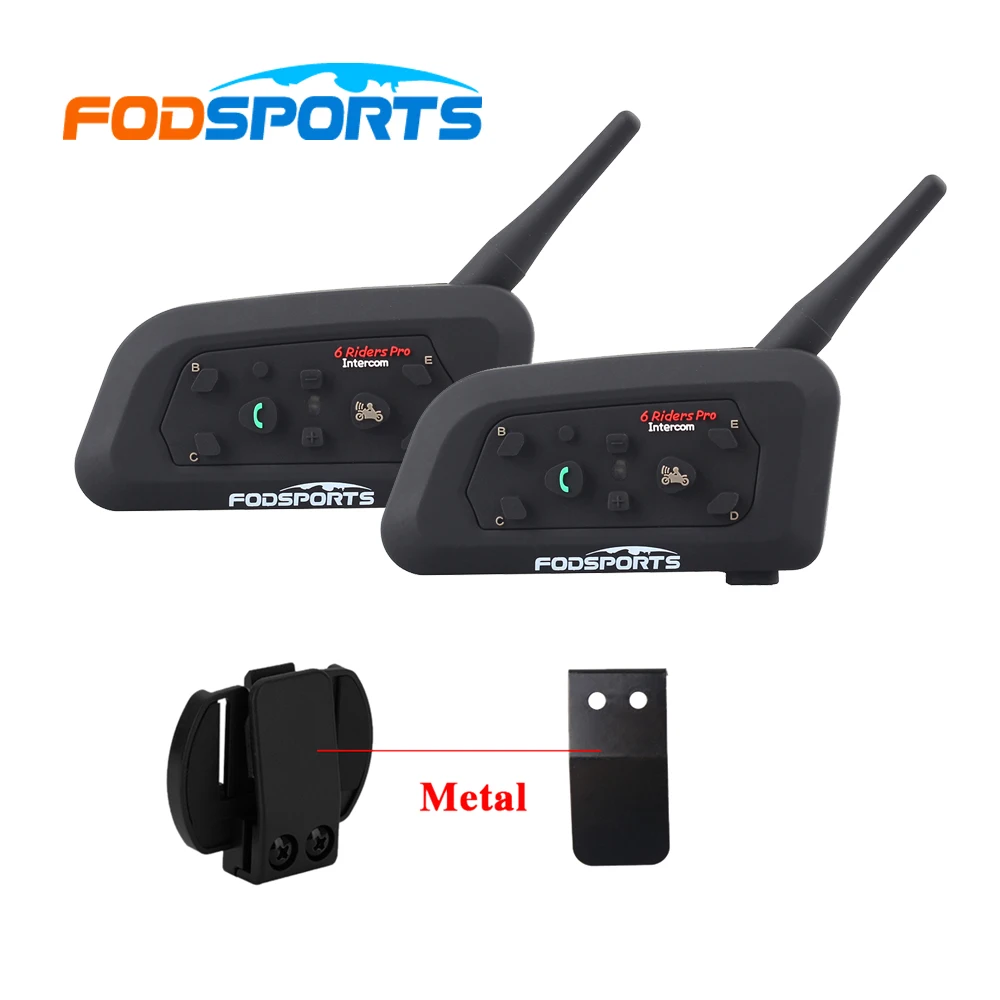 2pcs V6 Pro Multi BT Interphone 1200M Motorcycle Bluetooth Helmet