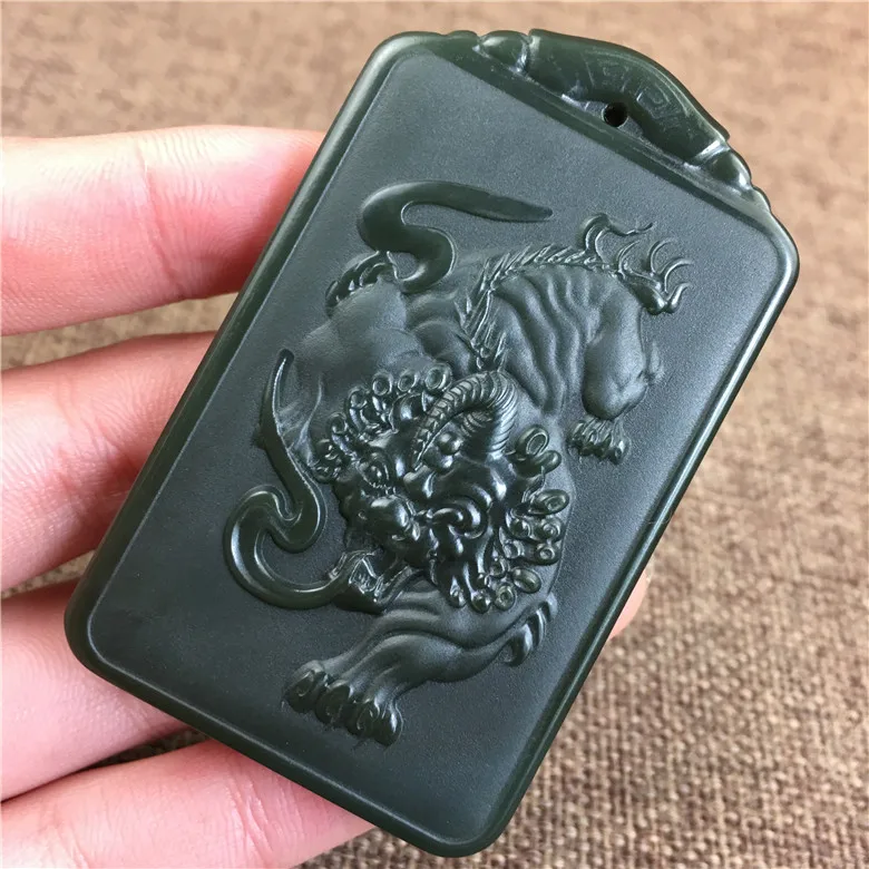 Сорта хотанской(Hetian) yulaokeng Qingyu pixu кулон мужского и женского пола предметы для того, чтобы защитить безопасность и привлекать богатство и животные hp97