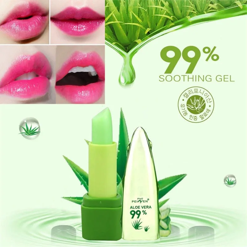 

1 PC Aloe Vera Natural Lipbalm Temperature Color Changing Long Lasting Moisturizing Makeup Lipstick Protection