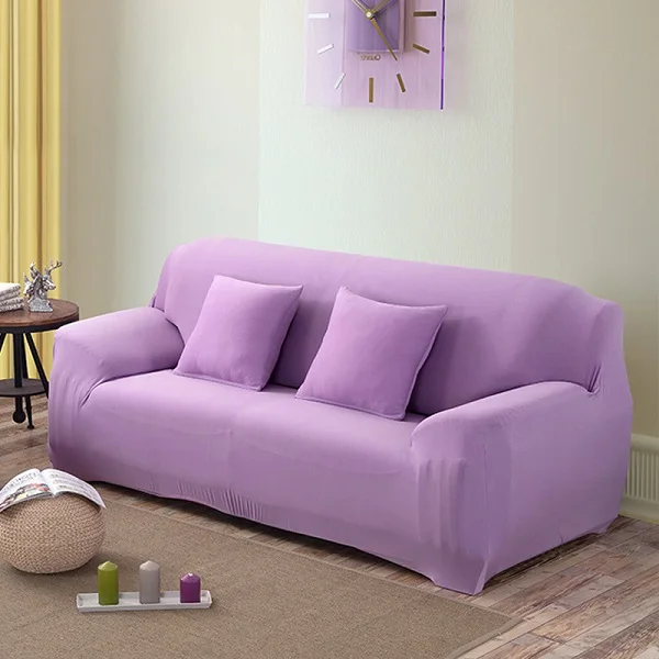 Угловой эластичная ткань для диванных чехлов стрейч подушки Универсальный кресло, мебель чехлов эластичный чехол на угловой диван обложки, 17 цветов - Цвет: light purple