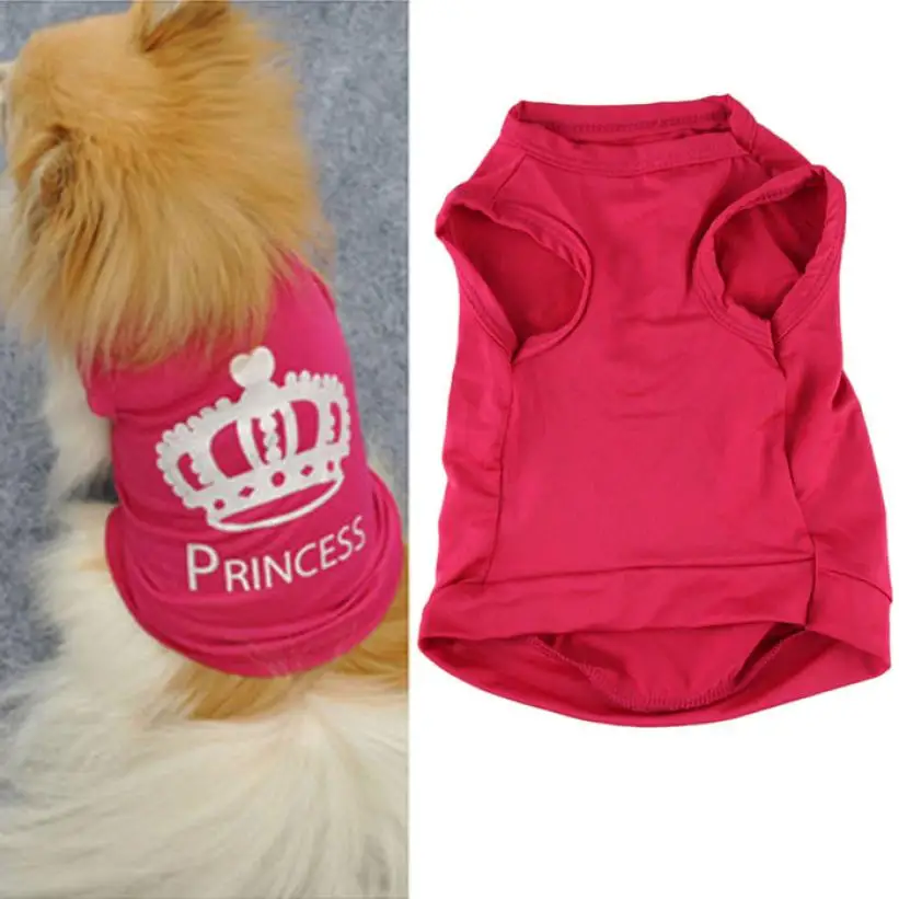 Pet Dog Cat Cute Princess T shirt Clothes Vest Summer Coat Puggy