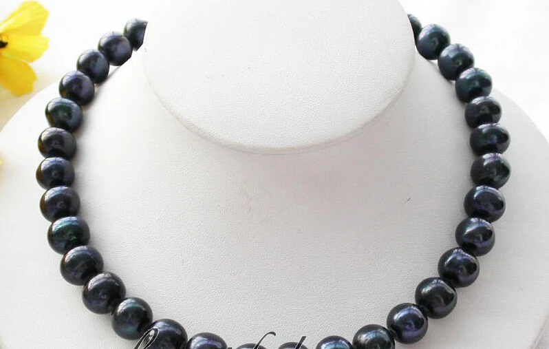 

Z3374 NICE 17" 13MM black round freshwater pearl NECKLACE