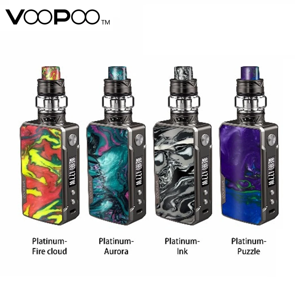 

In stock VOOPOO DRAG 2 Platinum Kit 5ml Uforce T2 Tank with 177W Electronic Cigarette mod Vape Kit vs drag 2 no 18650 battery