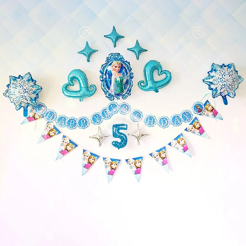 23 шт Дисней Холодное сердце принцесса Эльза тема фольги шар День Рождения украшения Детские декоративные шары для дня рождения - Цвет: Number 5