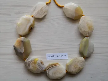 

B0041 Natural 28x36mm-32x40mm Freedom Faceted Fancy Yellow Lace Gems Stone Loose Beads 15'' Strands Jewelry Making DIY