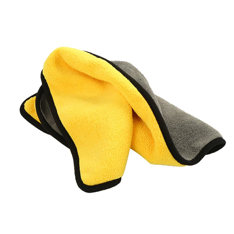 Thickening microfiber car towel double color used for car washing and cleaning super soft water absorption