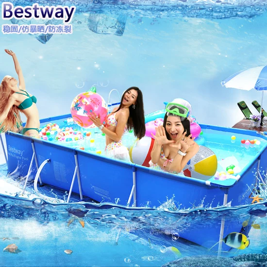 56405 Bestway 400*211*80 см большой квадратный семейный бассейн с металлическим каркасом/сверхбольшой складной брезент поддержка квадратный бассейн