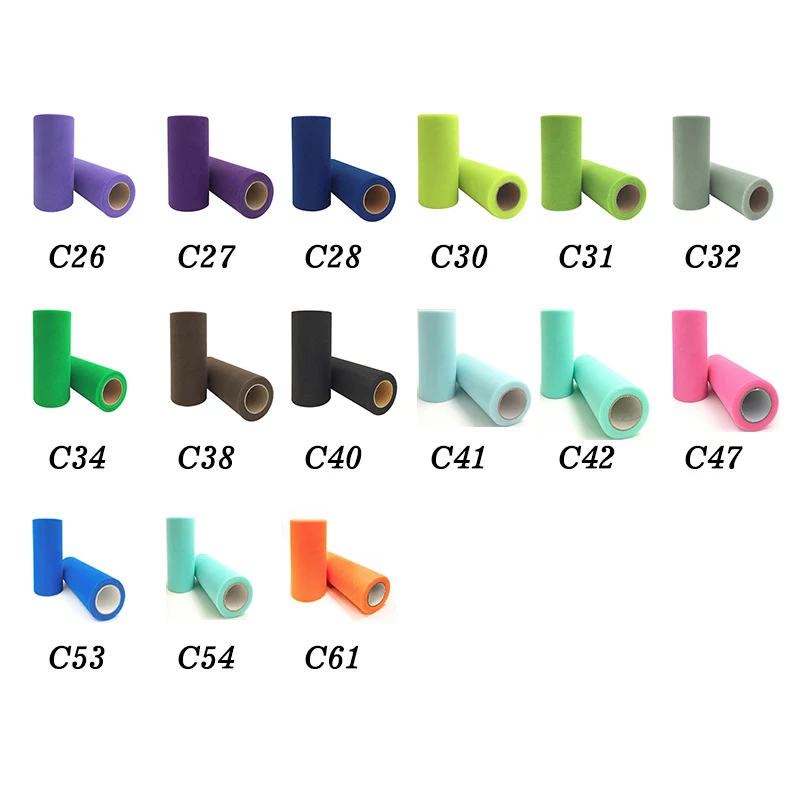 White Blue Tulle Pink Sheer Organza Fabric wedding decoration Roll 15cm 25 Yards rolls 25yd Tutu tablecloth skirt runner reel