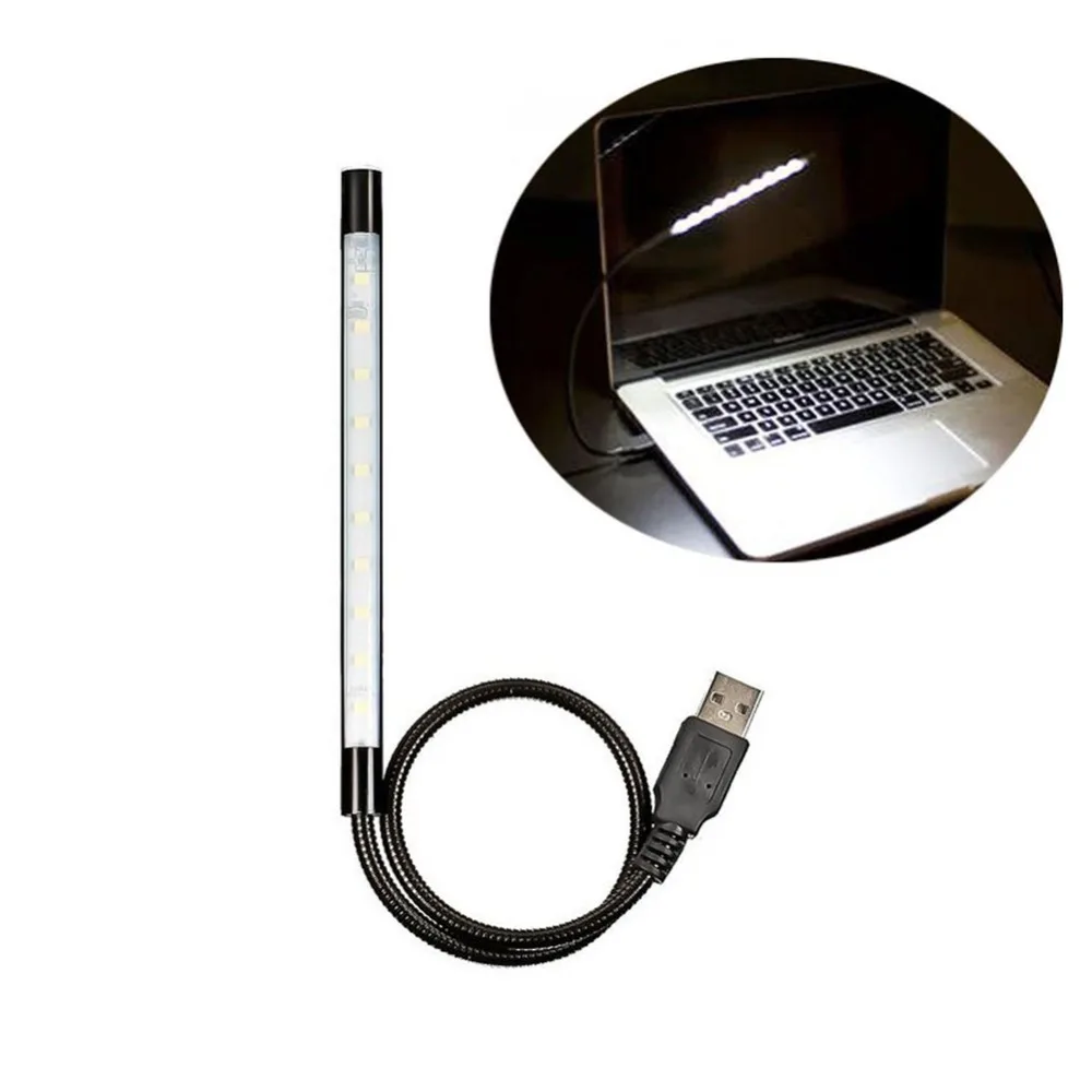 10 светодиодных usb фонарей портативная Гибкая лампа для ноутбука ПК и внешнего