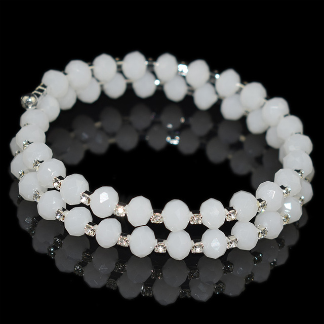 beads Bracelets & Bangles Women Jewelry 2/3 Row Blue/red/white/black/yellow/pink Wrapping arm bracelet for Girl Gift