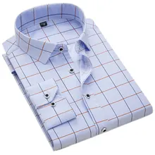 R.n.j. Формальные нежелезные простые рубашки в клетку мужская одежда с длинным рукавом мужские платья повседневные тонкие рубашки подходят для мужчин