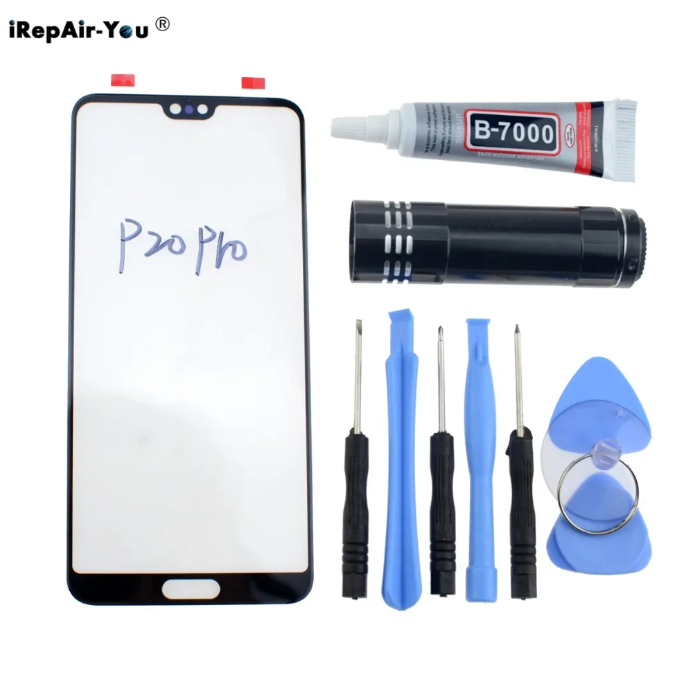 

Ori Front Outer Glass Lens For Huawei P30 Pro P20 Pro P30 P20 Screen Touch Panel Replacement With B7000 Glue &UV Light Kit
