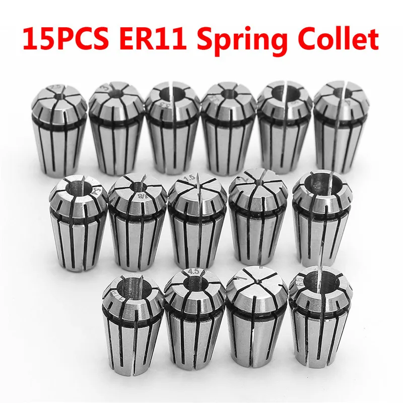 Goede 15 STKS ER11 Lente Collet Set CNC Graveermachine amp; Frezen Draaibank Tool Duurzaam Kwaliteit