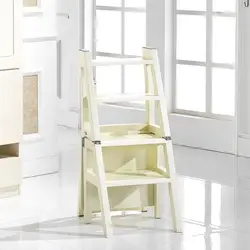 Корейская Лестница Стул двойного назначения складной стул Складная Лестница Стул преобразования твердой древесины складной шаг стул флип