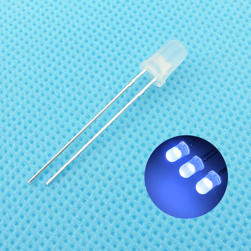 

5mm White LED Round Light Emitting Diode Diffused Foggy Ultra Bright Lamp Bead Plug-in DIY Kit Wide Angle DIP 10 pcs /lot