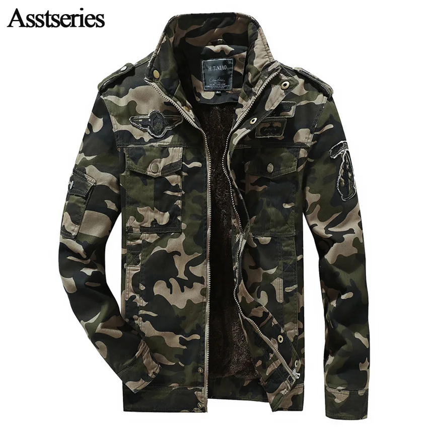 Military Tactical Jacket Style Clothing Jeans Male Soldier Jacket Men's US Army Camouflage Thick ...