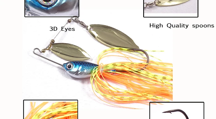 Fishing Lure Spinnerbait Spinners bait spoons 28g Lead head Metal Lures Pesca Artificial Baits Fishing Gear (4)