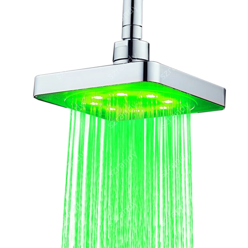 6 inch Bathroom Single Green Color illuminated shower headsin Shower