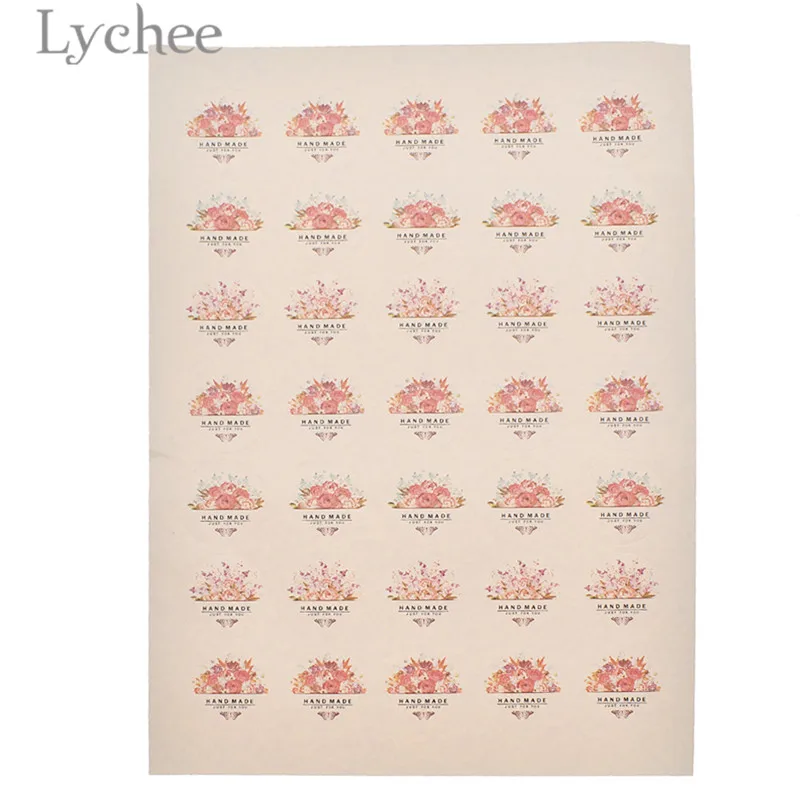 35mm 35pcs Lychee ручной работы цветок этикетки стикер s подарок торт средство герметизации упаковки стикер DIY клейкие переводные наклейки поставки - Цвет: 35mm 35pcs
