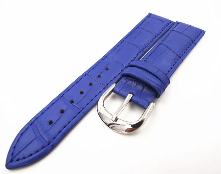 

1PCS 14MM High quality genuine leather watch band wrist watch strap red ,blue,orange,green,purple,pink 6 color available-WBGL272