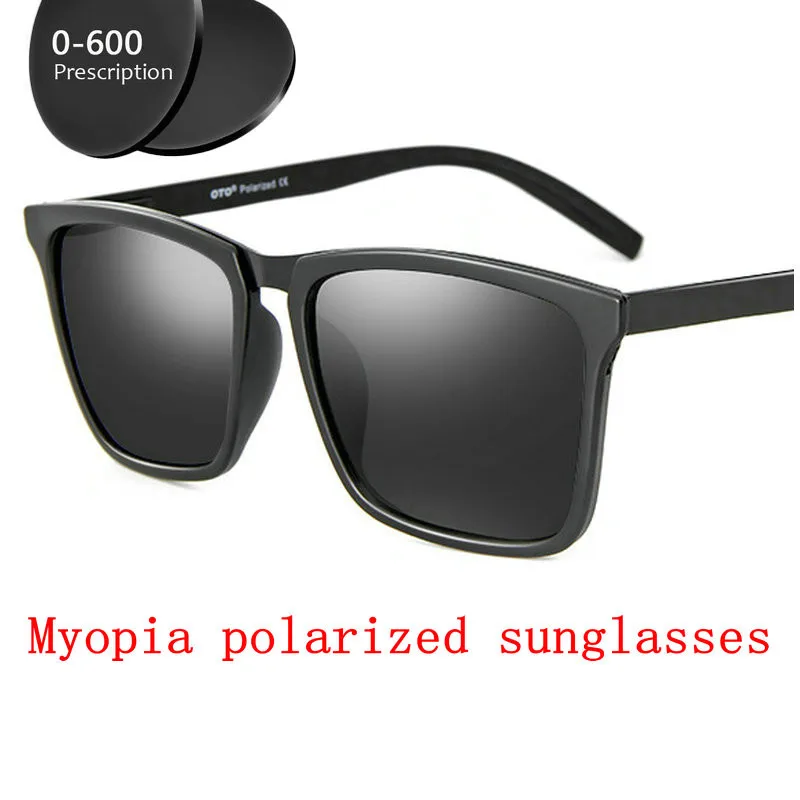 

prescription Myopia Polarized Sunglasses Men 0 to -600 Minus Degree Optical Squar Polarization Goggles Ultralight Frame FML