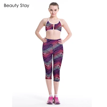 

Beauty Stay Women Calf-Length Sweatpants Painted High Waist Pencil Trousers Female Workout Slim Streetwear Casual Pants
