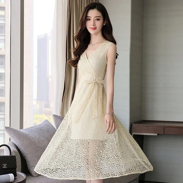 Soirée noir V Sexy Col Longue Robe Nouvelle Manches De Dentelle vert Robes Sans 2018 D'été Clubwear Plage Beige OwRxqR8